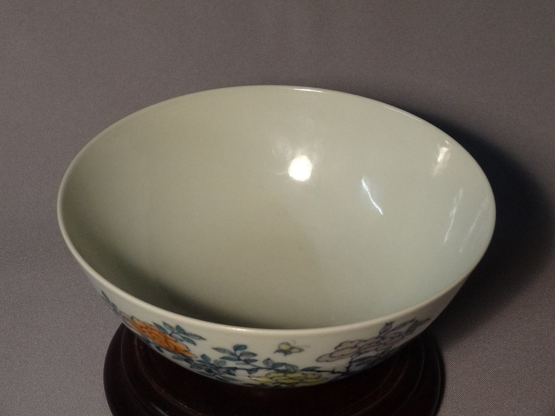 A DOUCAI BOWL YONGZHENG SIX-CHARACTER MARK WITHIN DOUBLE CIRCLES-Porcelain China