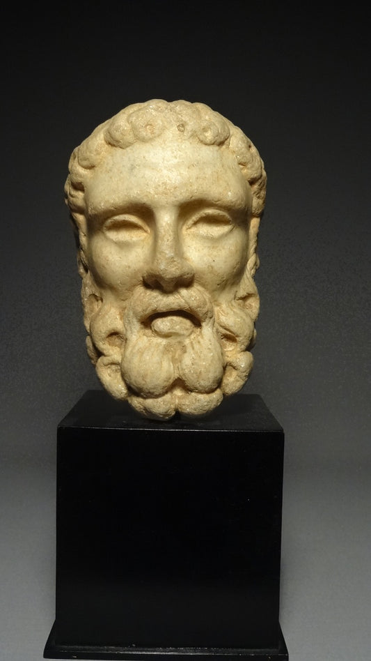 A Fine Greco-Roma Marble Head of Herakles or Hercules Circa 1st century BC to 100 AD- From Italy/Greece. item no. AIE291