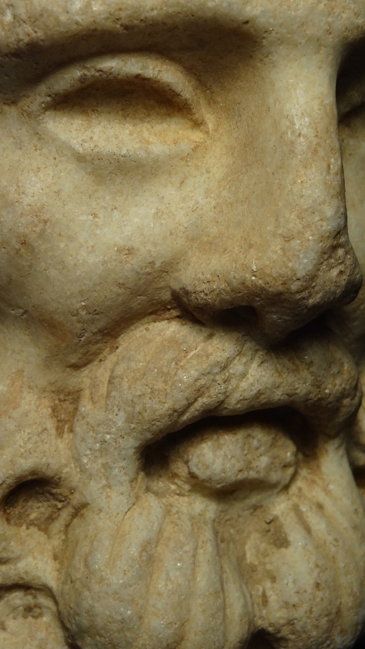 A Fine Greco-Roma Marble Head of Herakles or Hercules Circa 1st century BC to 100 AD- From Italy/Greece. item no. AIE291