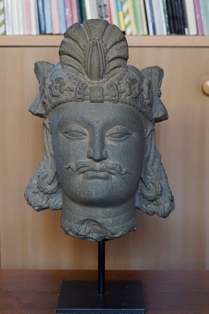 gray schist head of bodhisattva  head of bodhisattva  gandhara head  kushan period  schist head of bodhisattva kushana period 10