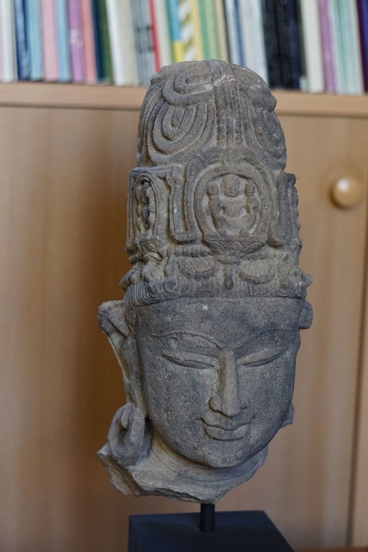 stone head of Bodhisattva. Gupta period ca: 550-700 A.D