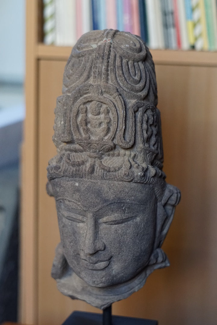 stone head of Bodhisattva. Gupta period ca: 550-700 A.D