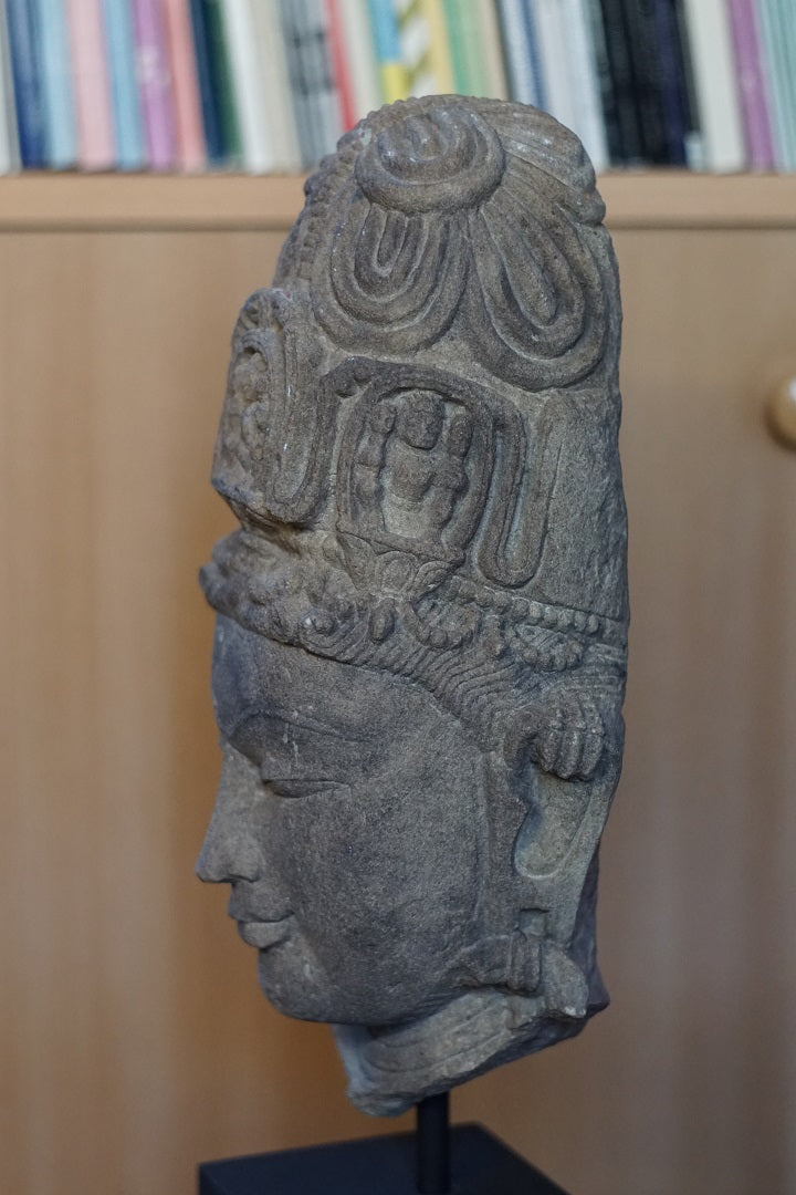 stone head of Bodhisattva. Gupta period ca: 550-700 A.D