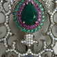 A fine antique silver brooch with gemstones and zircon