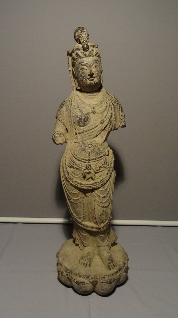 A Standing Bodhisattva- stone Tang Dynasty 600-900 A.D China