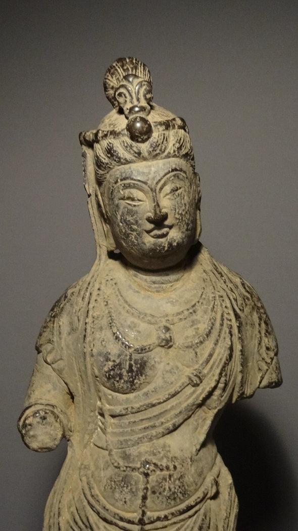 A Standing Bodhisattva- stone Tang Dynasty 600-900 A.D China