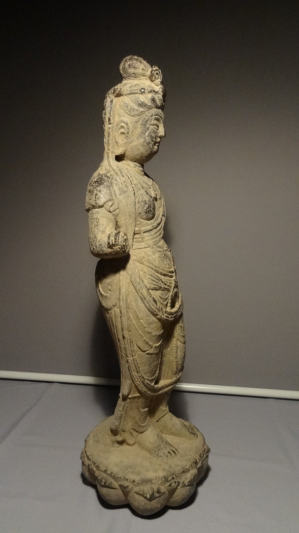 A Standing Bodhisattva- stone Tang Dynasty 600-900 A.D China