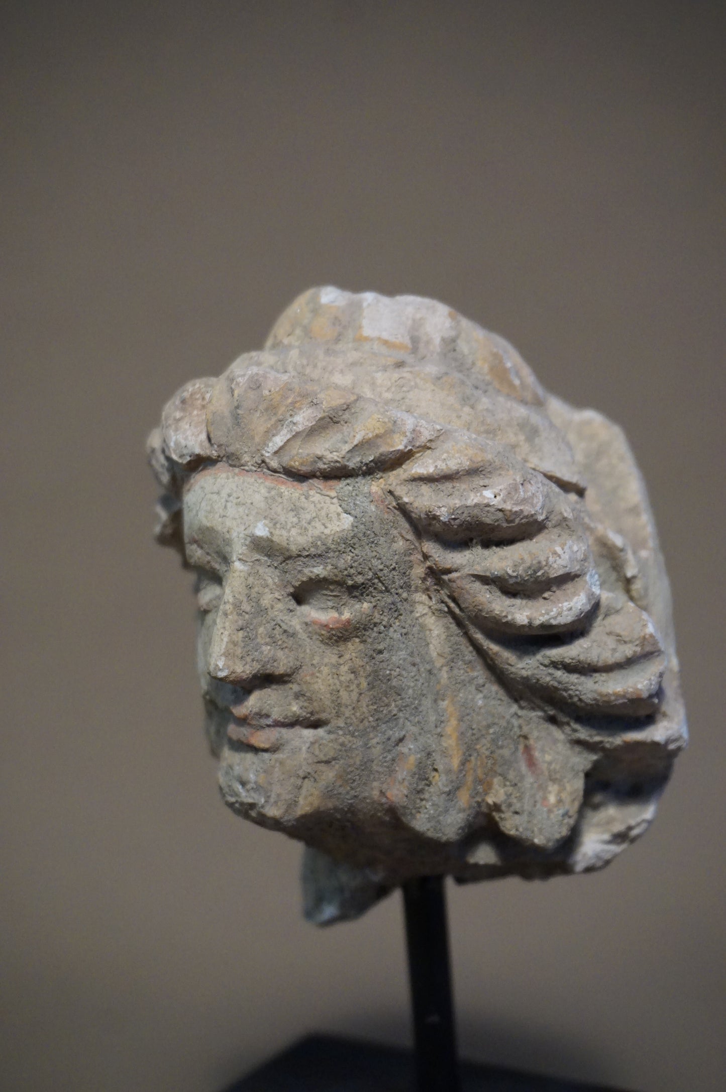 Stucco Head of a Scholar - Kushan period 300 AD Hadda-Afghanistan