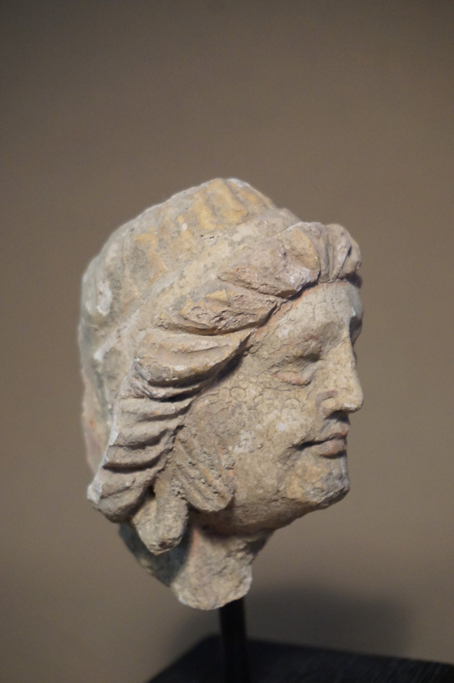 Stucco Head of a Scholar - Kushan period 300 AD Hadda-Afghanistan