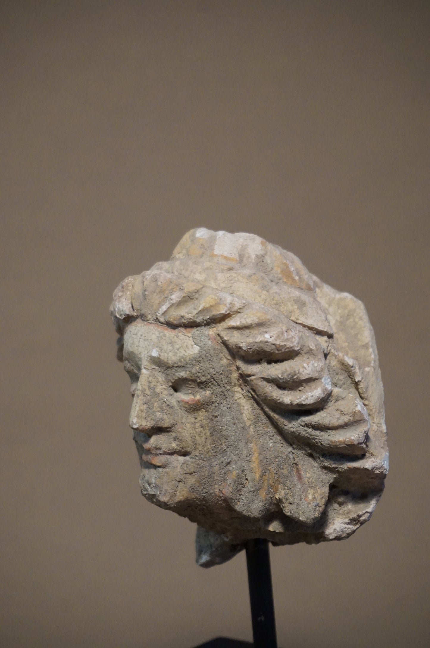 Stucco Head of a Scholar - Kushan period 300 AD Hadda-Afghanistan