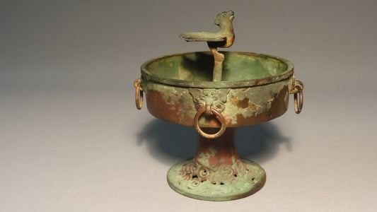 An exceptional Chinese bronze oil lamp/ Incense burner-Tang Dynasty 618-906 AD-China.