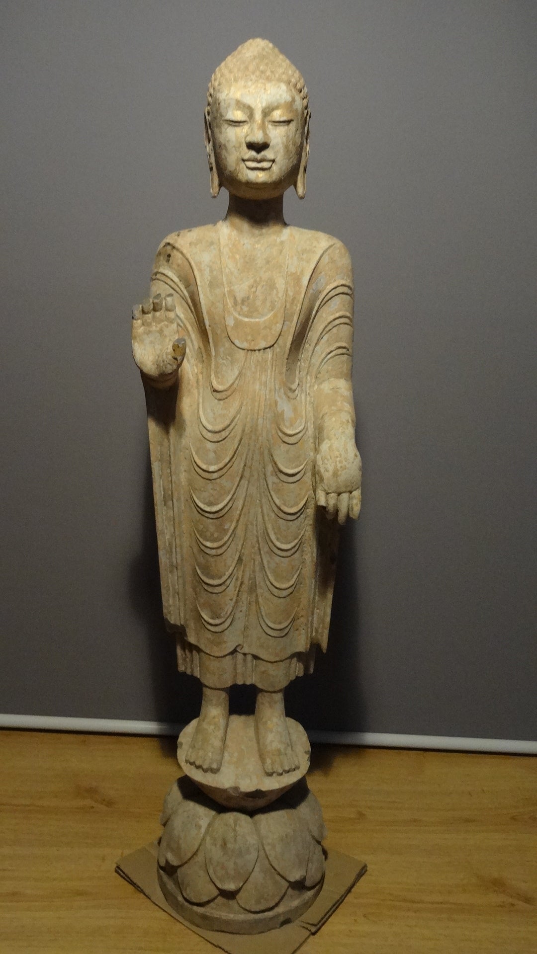 A Large Chinese Limestone Fig of Buddha 18th-19th c China